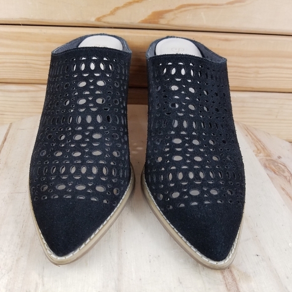 Seychelles Perforated Suede/Leather Pointed Toe Mules Pumps Heels Women's 9 US - Picture 2 of 12